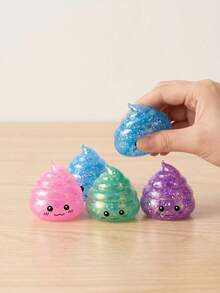 1 pièce Jouet squishy mignon pailleté en forme de caca, jouet à presser kawaii coloré et brillant, jouet sensoriel anti-stress amusant pour blague, cadeau de fête d'anniversaire, remplissage de sac cadeau, cadeau original - Multicolore - Voir 7