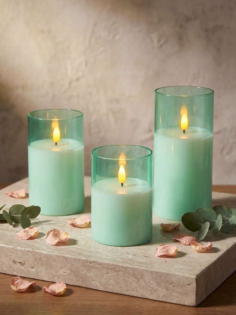 3pcs Flameless Candle Lights With Timer Remote Control, Battery Operated, Suitable For Christmas, Halloween, Valentine's Day, Mother's Day, Dining Table, Room, Wedding, Party, Gift