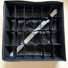 1pc Foldable Fabric Storage Box, Wardrobe Organizer For Underwear, Socks And Clothing, Multi-Purpose Home Office Dorm Travel Use, Keep Space Neat And Organized - Black - View 10