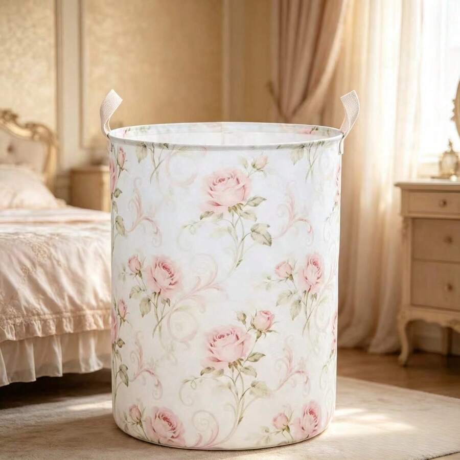 Large Capacity French Country Style Collapsible Laundry Basket, Gradient Color Design, Storage Bin, Miscellaneous Storage. Suitable For Bedroom, Laundry Room, Living Room And More. - View 1