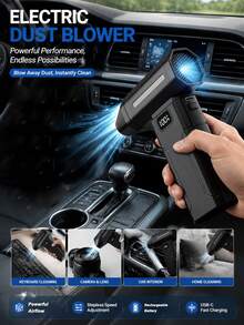 Penyedot Debu Elektrik, Penyedot Debu Mini Kecepatan Tinggi, Kipas Turbo Daya yang Dapat Diatur, Penyedot Debu Portabel 2600mAh untuk Membersihkan Elektronik, Mobil, Rumah, dan Ruang Luar Ruangan, Penyedot Debu Elektrik Genggam Isi Ulang USB - A - View 2