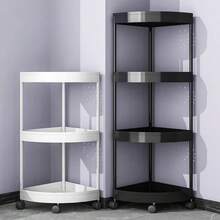 1pc Modern Style 3/4 Tier Triangle Storage Rack, Foldable, Assembly Required, Suitable For Bathroom, Kitchen, Cosmetics And Toiletries, Multi-Functional Storage Basket - Multicolor - View 2