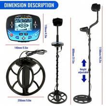 Outdoor Metal Detector, Suitable For Lawn, Garden, Yard, High Sensitivity Handheld Detector With 10-Inch Search Coil, LCD Display, Multiple Modes, Ideal For Finding Gold/Coins/, Can Detect Coins Up To 5 Feet Deep And Large Objects Up To 3 Feet Deep - Black - View 4