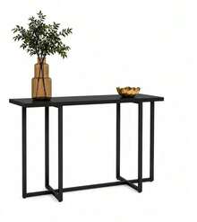 Aparador Buffet Industrial Classic MDF Pé Preto em Aço Mesa Lateral Sala De Estar e Cantinho do Café - Preto - Visão 5