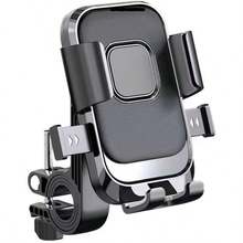 1pc Bicycle Motorcycle Handlebar Phone Mount, Phone Clamp With Rotating Bracket, Compatible With 4.7-Inch To 7.2-Inch Smartphones, Easy And Quick To Take Out, Easy Installation, Anti-Shake And Anti-Vibration Electric Bike Scooter Riding Navigation Phone Holder - Black - View 3