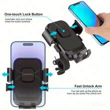 1pc Bicycle Motorcycle Handlebar Phone Mount, Phone Clamp With Rotating Bracket, Compatible With 4.7-Inch To 7.2-Inch Smartphones, Easy And Quick To Take Out, Easy Installation, Anti-Shake And Anti-Vibration Electric Bike Scooter Riding Navigation Phone Holder - Black - View 6