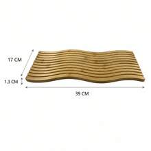 39x17x1.3cm Wood Wavy Bamboo Drying Rack, Kitchen Dish Drainer Board, Random Color - View 5