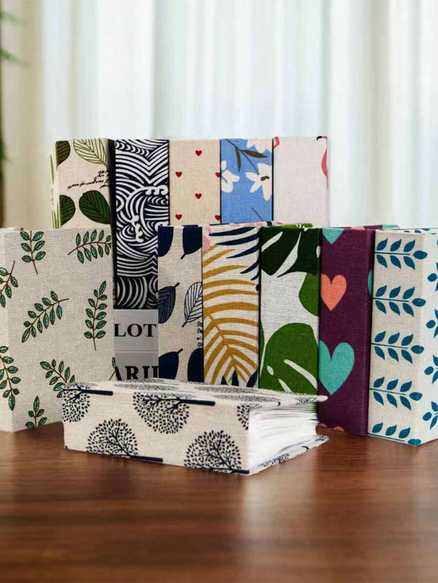INS Style Floral Linen Fabric Photo Album, Multiple Pattern Heart & Flamingo Insertable Photo Storage Book, Travel & Family Commemorative Photo Album Gift - 1PC - View 1