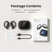 سماعات HTC NE61 AI للترجمة اللاسلكية مع مترجم فوري مناسب ل- 135 لغة، سماعات أذن لاسلكية مع شاشة، شحن USB، ميكروفون مدمج وتعلم اللغات للمسافرين، هدايا ل- (لا يشمل الشاحن) - مشاهدة 12