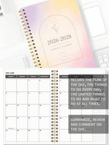 BUBU 1pc 2026-2028 Weekly & Monthly Spiral Planner Notebook, Academic Appointment Book Agenda Journal To Boost Productivity, Suitable For Home, School And Work Use, A5 Size, Back To School Supplies, Office Supplies, School Supplies, Teacher Gift, Men's Gift - Multicolor - View 5