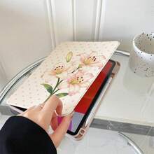 1件百合花印花平板保護殼，適用於 iPad Air 6/5/4 &10 (10.9 吋) - 適用於 iPad Pro 2024、Air M3/A16 2025，適用於 Galaxy Tab S9 FE/S8 Plus/S7/S10，適用於 OPPO Pad，適用於 MatePad，適用於 Vivo Pad，適用於 Honor Pad，適用於 Xiaoxin Pad - 彩色 - 查看 5