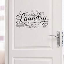Fresh Line Letter Laundry Room Wall Sticker Clothing Hanger Theme Decorative Sticker Laundry Room Wall Atmosphere Accent Sticker - A - View 5