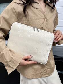 筆電保護套 純色極簡奢華多尺寸 筆電平板收納袋 電腦包 11"/13"/15" 豹紋天鵝絨休閒中性平板保護內套 小包文件袋 筆電內套 電腦攜行包 相容 iPad Air 4 5 Pro 防震保護套 - 白色 - 查看 11