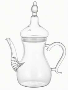 手工玻璃茶壺 玻璃咖啡壺 可直接在明火上加熱 燈形壺 大容量 花茶用 美麗下午茶壺 家用廚房收納用品 - 白色 - 查看 7