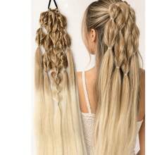1pc/2PCS Rainbow Deep Wave Ponytail Scrunchie Synthetic Colored Curly Fake Hair Braid Extensions For Festival Party Women Hairstyle - Multicolor - View 1