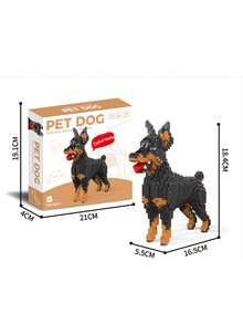 1pc Cartoon Building Block Pet Dog (Teddy/Schnauzer/Doberman/Husky/Dachshund/Poodle/Golden Retriever) 3D Puzzle DIY Creative Educational Building Block Model - Home Decor And Birthday Gift - Multicolor - View 12