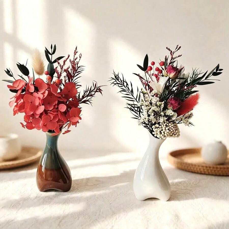 1/2/6Pcs Finished Gift Bouquet, Artificial Mini Flower Bouquet, Faux Floral Decor Gift For Valentine Christmas Mother's Day Anniversary, Photo Prop & Gift Shop Ornament (No Vase Included) - Multicolor - View 1