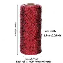 1/4 Roll Christmas Metallic Ribbon, Gold, Silver, Red, Green Gift Wrapping Cord, Holiday Craft Supplies, Suitable For Parties, Elegant Packaging, Metallic Luster, Smooth Texture, Durable Material, Ideal For Event Planners And Craft Enthusiasts - A - View 2