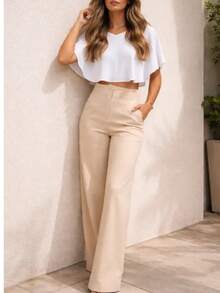 Women Pants - Beige - View 8