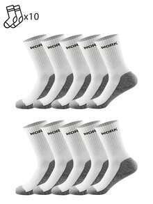 1/5/10/20 Pairs Men's Mid-Calf Socks, Grey Base Design, Work Letter Socks, Daily Casual Home Wear - Multicolor - View 11