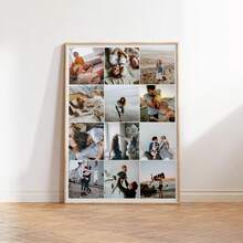 1pc 12-Photo Customized Wall Art, Personalized Photo Collage Print Customized Poster, Customized Wall Art Image Customized Photo, Customizable Item, Gift For Friends, Personalized Photo, Adult Bedroom Decor, Room Decor, Optional Frame - Multicolor - View 10