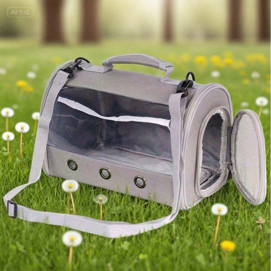Transportín portátil transparente TPU para mascotas pequeñas, mochila de viaje para hámsteres, conejos, lagartijas y roedores domésticos - Gris - Ver 1