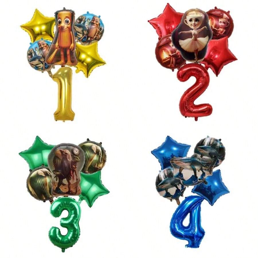 WPETLE Shanhaijing Italian Brainrot Character Lirilì Larilà Meme Balloon Set, Weird Fantasy Creature Foil Balloons With Number 1-9, Birthday Party Decorations For Kids - Lirilì Larilà - View 1