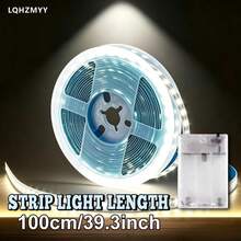 Battery Powered LED Light Strip (Batteries Not Included), Warm White & Bright White, Wireless Switch Control, Suitable For TV Backlight, Party, Bedroom, Camping, DIY Home Decor, Perfect Choice For Thanksgiving - 彩色 - 查看 13