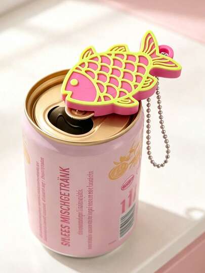 Pink Fish-Shaped Can Pull Tab Opener, Bottle Opener With Finger Guard. Small Fish Design, Multi-Function Handheld Plastic Can And Bottle Opener Set, Suitable For Elderly Kitchen Gadget, Beverage Can Label Opener, Aluminum Beverage Can Opener Protector For Cola, Beer, Soda Can Label Cap, Simple Manual Plastic Protective Ring, Lift-Up Beer Cap, Cold Drink Label Cap, Aluminum Beverage Dust Cover.