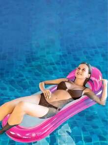 3pcs Gradient Mesh Floating Lounge Chairs, Gradient Design, With Pillow, PVC Material, Inflatable Hammock, Suitable For Swimming Pool, Beach And Lake, Pool Party And Beach Party Supplies, Pool Inflatable Raft, Water Resting Seat, Swimming Float, Pool Inflatable Float, Water Inflatable Float, Air Pump Sold Separately - Multicolor - View 3
