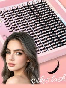Waloshow New 200pcs Pointed Lash Extensions, Cartoon Style, 10-18mm, Anime Style, Pointed Single Lash, D-Curl Fairy Lash Clusters, Cartoon Style Single Lash - D - View 5
