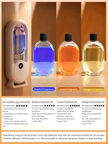 1pc White Aromatherapy Diffuser, USB Home Automatic Aromatherapy Diffuser, Rechargeable, With 7-Color LED Night Light, Blue Bell Series Essential Oil, 8 Fragrances To Choose From, Suitable For Large Spaces At Home, Bedroom, Living Room, Office, Bathroom, Pet Room, Hotel, Car. - Mist - View 17