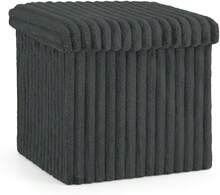 Aafan Ottoman Storage Box Chest With Lid | 38X38X38cm Ottoman Blanket Box Seat | Foldable Storage Bench Footstool Toy Box For Living Room Hallway - Charcoal (Small) - View 2