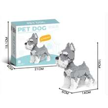 1pc Cartoon Building Block Pet Dog (Teddy/Schnauzer/Doberman/Husky/Dachshund/Poodle/Golden Retriever) 3D Puzzle DIY Creative Educational Building Block Model - Home Decor And Birthday Gift - Multicolor - View 7