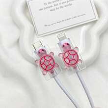 可愛卡通高品質海龜線材保護套，耐用耐磨，相容 Apple 充電器手柄，彩色設計，充電配件，可愛海龜裝飾，鮮豔保護殼，數位配件，趣味小工具，耐用材質，趣味數位保護套，數位愛好者必備 - 彩色 - 查看 16