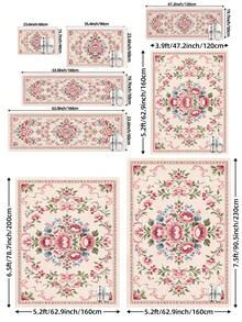 DAJIANG 1pc Floral Shaped Rug, Kitchen Rug, Hallway Rug, Area Rug, Suitable For Bathroom, Kitchen, Outdoor, Indoor, Hallway, Bedroom, Living Room, Bedside Mat, Machine Washable, Easy To Clean, Non-Slip Backing, Bedroom Decor Mat - Multicolor - View 3