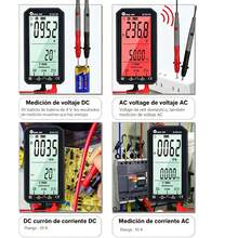 Portable Multimeter With 4.7-Inch LCD Screen. Measures DC Voltage And Current, AC Voltage And Current, Capacitance, And Resistance. Multifunction Multimeter With Backlight. - Black - View 3