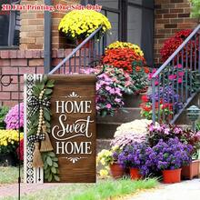 1pc 2D Garden Flag, Home Style Warm Design Garden Flag - Single-Sided Print, Durable Polyester Material, Suitable For Home And Yard Outdoor Decoration, Holiday Atmosphere Decoration, Size 11.8x17.7 Inches, Flag Pole Not Included - A - View 6