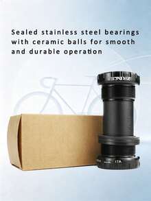 ZRACE ITA-DUB 中軸，義大利螺紋 ITA 68/70mm DUB，適用於公路車與登山車，黑色 - 黑色 - 查看 6