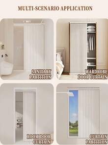 1pc Modern Door Curtain, All-Season Thermal Insulation, Suitable For Any Room's Privacy And Style, Bedroom Entryway Partition Curtain, Bathroom Dust-Proof Wind-Blocking Fabric Curtain, Easy Installation Privacy Decorative Hanging Curtain - Multicolor - View 6