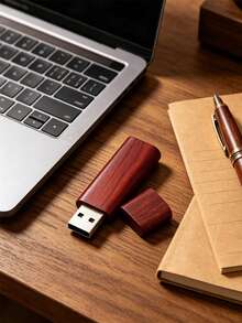 BIYETIMI Flash Drive USB Kayu 64GB 128GB, Flash Drive USB Mini Bar Kreatif 32GB, Flash Drive USB Memory Stick 8GB, Flash Drive USB Hadiah - Merah - View 2