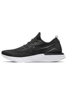 Nike Epic React Flyknit 2 Men's Running Shoes, Black/White Knit Cushioned Athletic Shoes For Road Training - Default - View 1