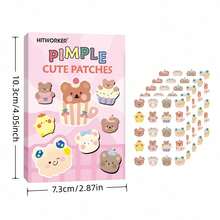 100/60/40pcs/Box Cute Teddy Bear Face Decoration Patch, Waterproof And Sweat Proof Surface Patch, Cute Bear Shape, Also Suitable For Parties, Festivals, Photography And Daily Styling - Multicolor - View 3