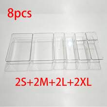 4/6/7/8-Piece Transparent Drawer-Style Storage Boxes, Suitable For Cosmetics, Desktop Organizers, Beauty Supplies, Miscellaneous Items, Kitchen And Bathroom Supplies. - Clear - View 9