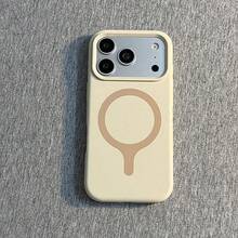 多巴胺色液態矽膠磁吸手機殼，適用於 iPhone 18 Pro Max 17 16 15 14 13，支援無線充電，柔軟背蓋 - 古董白 - 查看 8