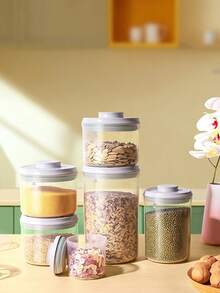 1 buah/Wadah Makanan Bayi/Wadah Segel Tekan/Dapat Digunakan Sebagai Kotak Penyimpanan Biji-bijian Dapur/Kotak Penyimpanan Snack Buah Kering/Bahan: PP - MultiWarna - View 2