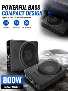 10 Inch 90dB 800W Car Subwoofer Speaker With Amplifier, 10 Inch Ultra-Thin Active Seat Subwoofer For Car - Car Subwoofer - View 2