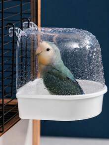 1pc Parrot Bath Box, Bird Bath Toy And Cage Accessory, Suitable For Cockatiel, Lovebird, Cockatoo And Timneh Grey Parrot, Small Pet Bath Container, Suitable For Birds And Hamsters, Fun Bird Cage Bath Tool, Home Pet Supplies And Daily Care - Multi-color - View 3