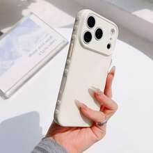 1pc INS Side Heart Full Coverage Anti-Drop Phone Case, Compatible With 17 16 15 14 13 12 11 Pro Max, Transparent Phone Protective Cover Waterproof Shockproof Scratch-Resistant - White - View 1