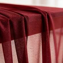Elegant Burgundy Sheer Table Runner & Soft Chiffon Table Sash - Solid Color Wedding, Reception & Boho Decor Suitable For Ceremony, Table Setting - Fabric, No Assembly Required, Instant Decoration - Burgundy - View 7